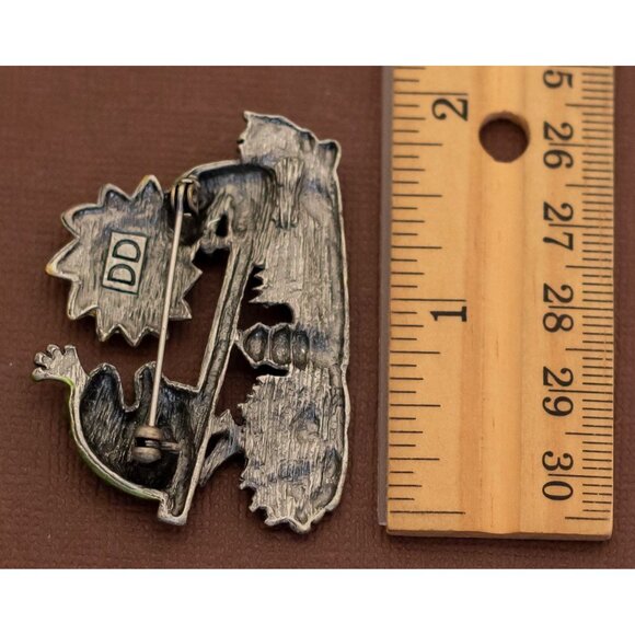 Vintage Seesaw Frogs Adorable Brooch by DD - U20 - Picture 2 of 2